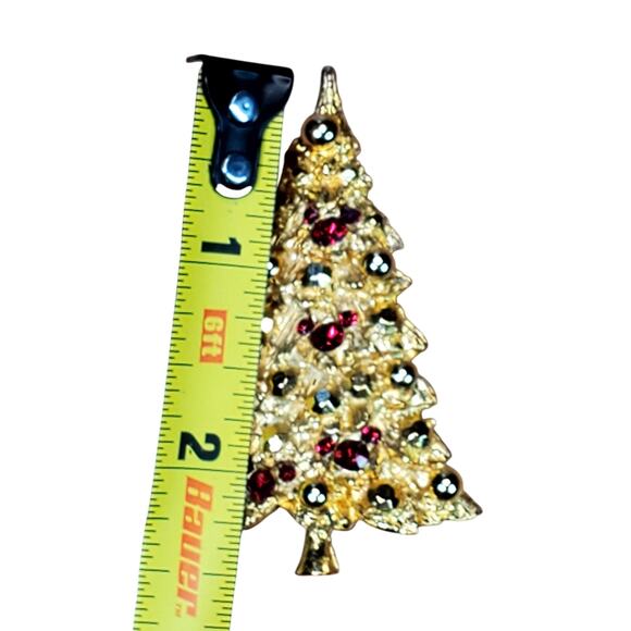 Disney Hidden Mickey Christmas Tree Brooch Pin 2.5" Signed - Picture 4 of 5